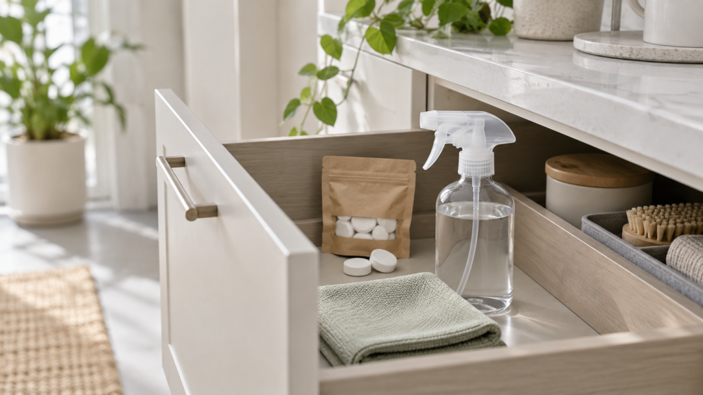 minimalist cleaning cupboard