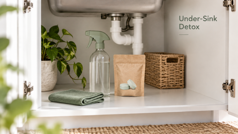minimalist cleaning cupboard